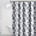 thumbnail image 3 of Shower Curtain Waterproof Shower Curtain, 180 x 180cm Waterproof Shower Curtain, Weighted Hem, Shower Curtain with 12 Hooks - Triangle Pattern, 3 of 5