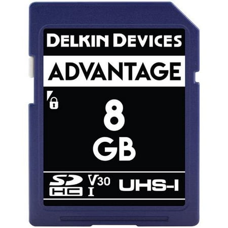 Delkin Devices Secure Digital Card - Delkin Devices Advantage 8GB UHS-I Class 10 U3 V30 SDHC 633x Memory Card