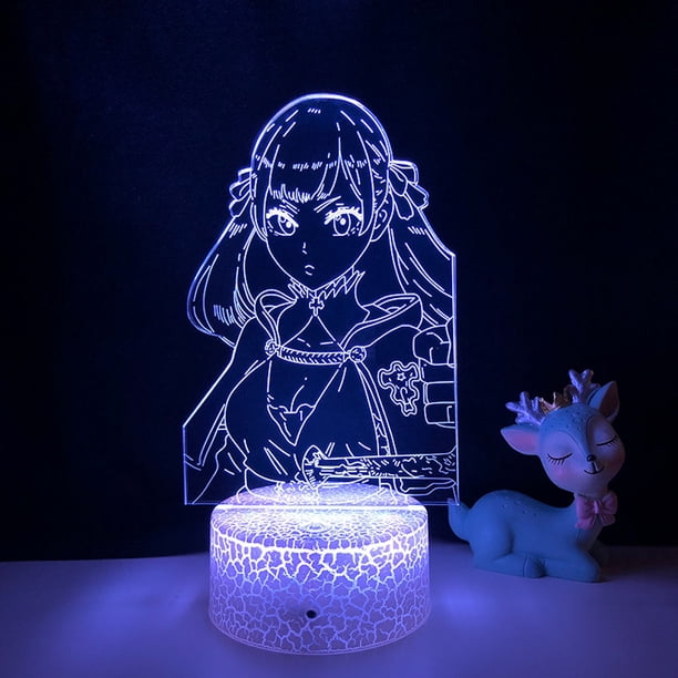Lámpara nocturna Black Clovers Anime Decor 3D Illusion LED