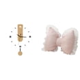 thumbnail image 1 of Reloj de pared decorativo con cojín de lazo, funda de almohada de polipropileno suave, material acrílico, forma redonda única, ideal para dormitorio,, 1 of 8