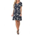 thumbnail image 6 of ANYJOIN Women's Summer Casual Dresses V Neck Short Sleeve Swing Dress with Pockets, 6 of 6
