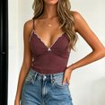 thumbnail image 7 of idosla Women's Polka Dot Cami Y2k Lace Trim V Neck Spaghetti Strap Cute Bow Camisole Trendy Going Out Tank Top (Brick Red, L), 7 of 7