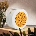 thumbnail image 6 of Fuzoiu Vintage Leopard Print Sunflower Print Portable Jewelry Box,Round Mini Leather Travel Jewelry Case,Small Travel Jewelry Organizer,Jewelry Holder for Ring Necklace Earring for Women Girls-White, 6 of 7