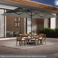 thumbnail image 5 of Gymax 15.5 FT Double-sided Patio Umbrella w/ Solar Lights Outdoor Twin Size Umbrella Grey, 5 of 10