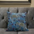 thumbnail image 5 of Amrita Sen Designs  20 x 20 in. Two Elephants Broadcloth Indoor & Outdoor Blown & Closed Pillow - Blue & White, 5 of 5
