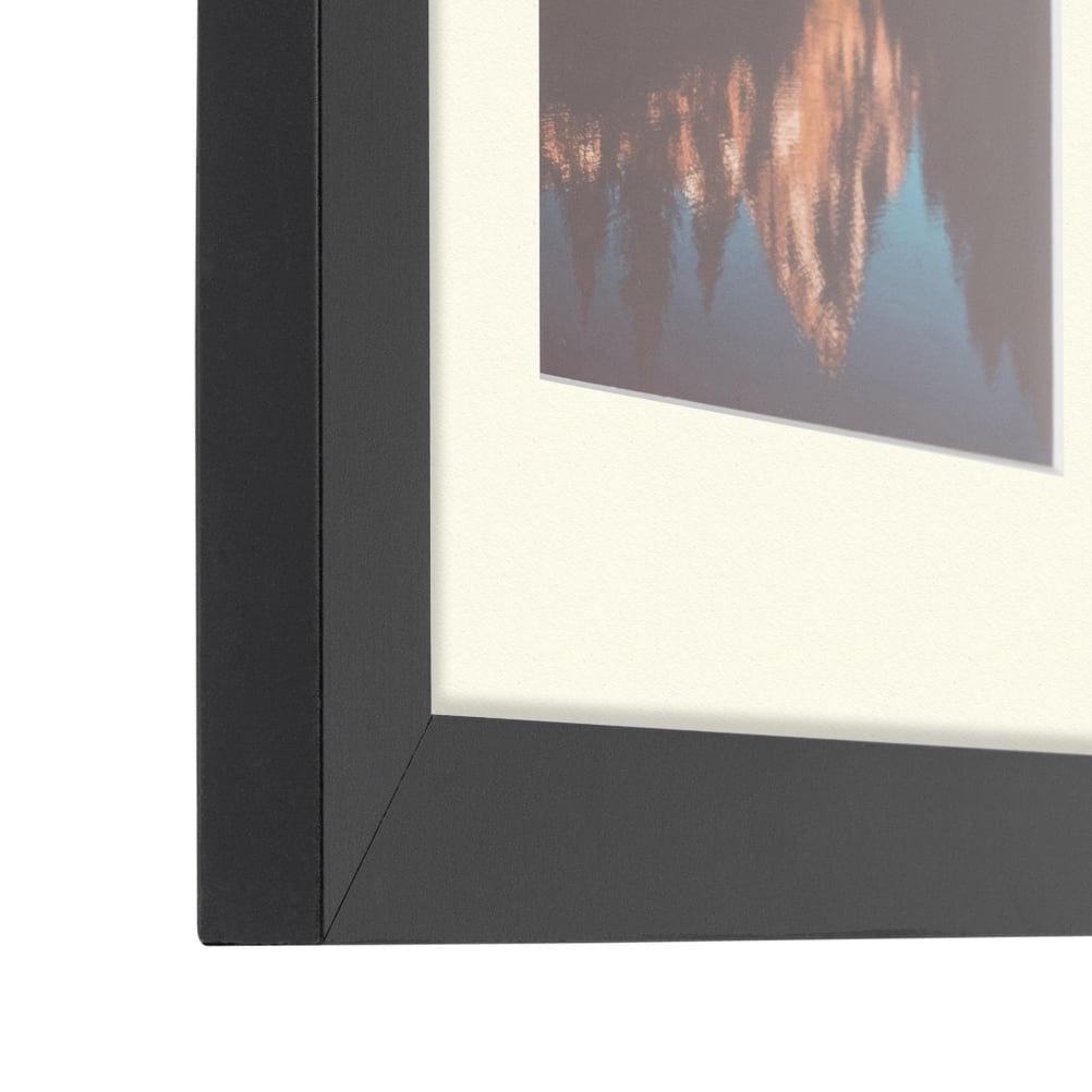 ArtToFrames 16x22 Matted Picture Frame with 12x18 Single Mat Photo Opening Framed in 1.25 Satin Black and 2 Brilliant White Mat (FWM-3926-16x22)