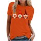 thumbnail image 1 of Blusa de manga corta con estampado de otoño y cuello redondo informal de verano para mujer Pompotops hfajkhk139990, 1 of 4