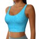 thumbnail image 2 of Fotbe Sky Blue Glitter Sujetador Deportivo Largo sin Aros para Mujer con Almohadillas y Soporte Medio, Transpirable y Absorbente, Camiseta Tipo Chaleco o Tank Top-Large, 2 of 8