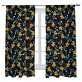 thumbnail image 7 of Sheer Curtains 72 inches Long 2 Panels Set Fall Leaf Watercolor Maple Leaf Berries Black Background Tiers Sheers Rod Pocket Small Window Short Curtains for Kitchen Cafe, Each 52" W x 72" L, 7 of 7