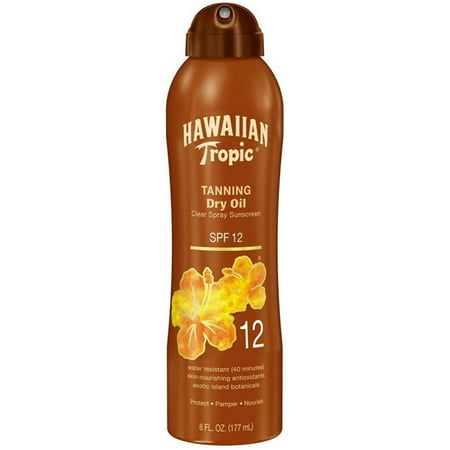 Hawaiian Tropic Tanning Dry Oil Clear Spray Sunscreen SPF 12 6