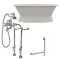 thumbnail image 2 of Cambridge Plumbing Dual Ended Pedestal 66'' x 31'' Freestanding Soaking Bathtub, 2 of 3
