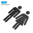 thumbnail image 3 of Uxcell Bathroom Sign Acrylic Restroom Men's and Women's Gender Sign for Bathroom Black 1 Set, 3 of 6