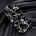 thumbnail image 3 of Funda de silicona para iPhone, carcasa negra, Hello Kitty, rosa, Kitty, blanco, 15, 14, SE, 13 Pro, 8, 7 Plus, 6s, XR, 11, XS, X, 12, Mini, 14 Pro Max, 3 of 5