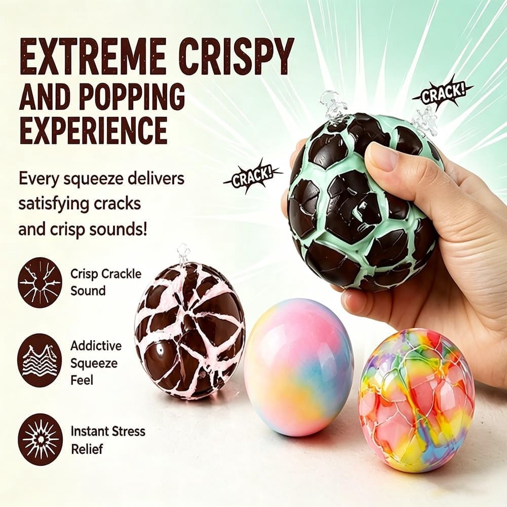 Crunchy Squishy Wax Cracking Squishy Super Relaxing Crispy Handmade Ball, Crunchy Toys, Squeeze and Enjoy, Slow Rising Squeeze Stress Ball for Anxiety, Relief and Focus(Style-2)