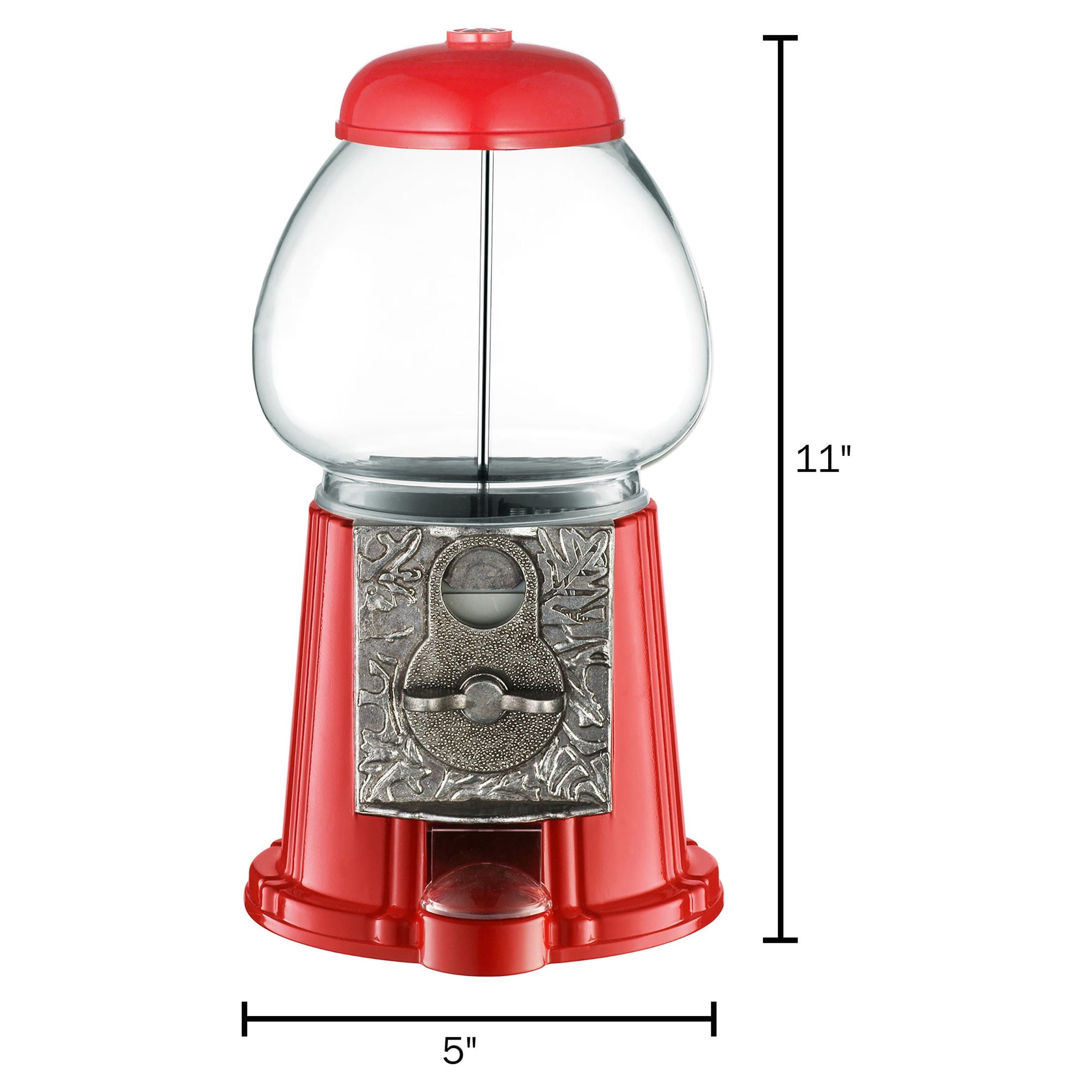 Great Northern Popcorn 11-Inch Coin-Operated Mini Gumball Machine (Red)