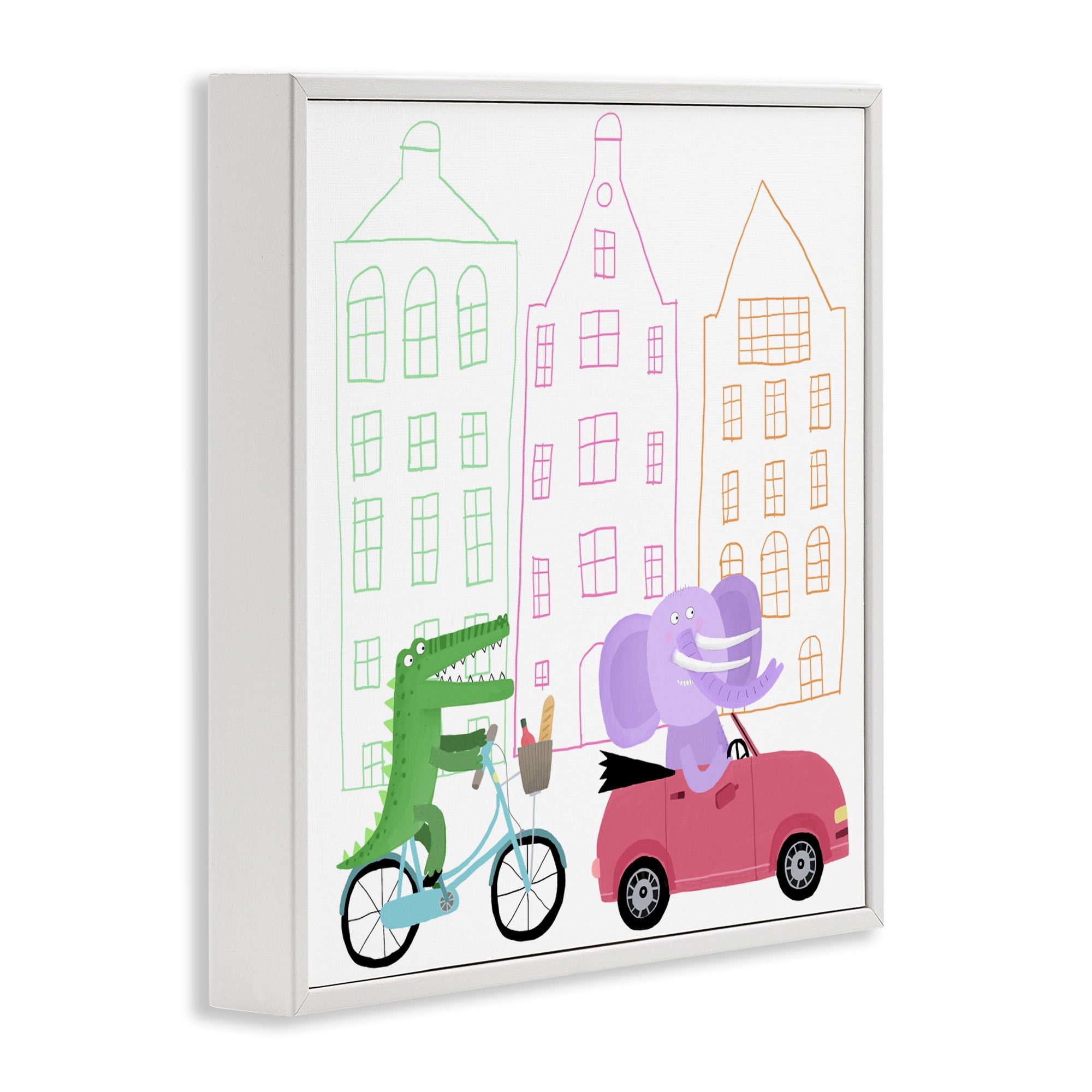 Stupell Industries Amsterdam Buildings & Animals White Framed Giclee Art, design by Carla Daly