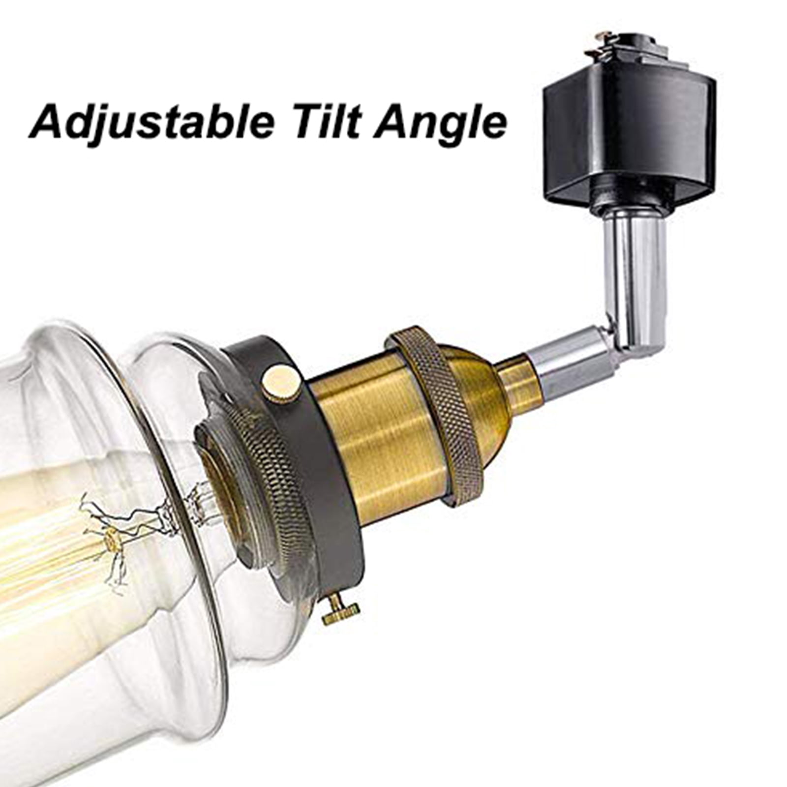 Kiven H-Type Track Light, 3-Light industrial Halo Track Pendant Lighting Fixtures E26 Socket