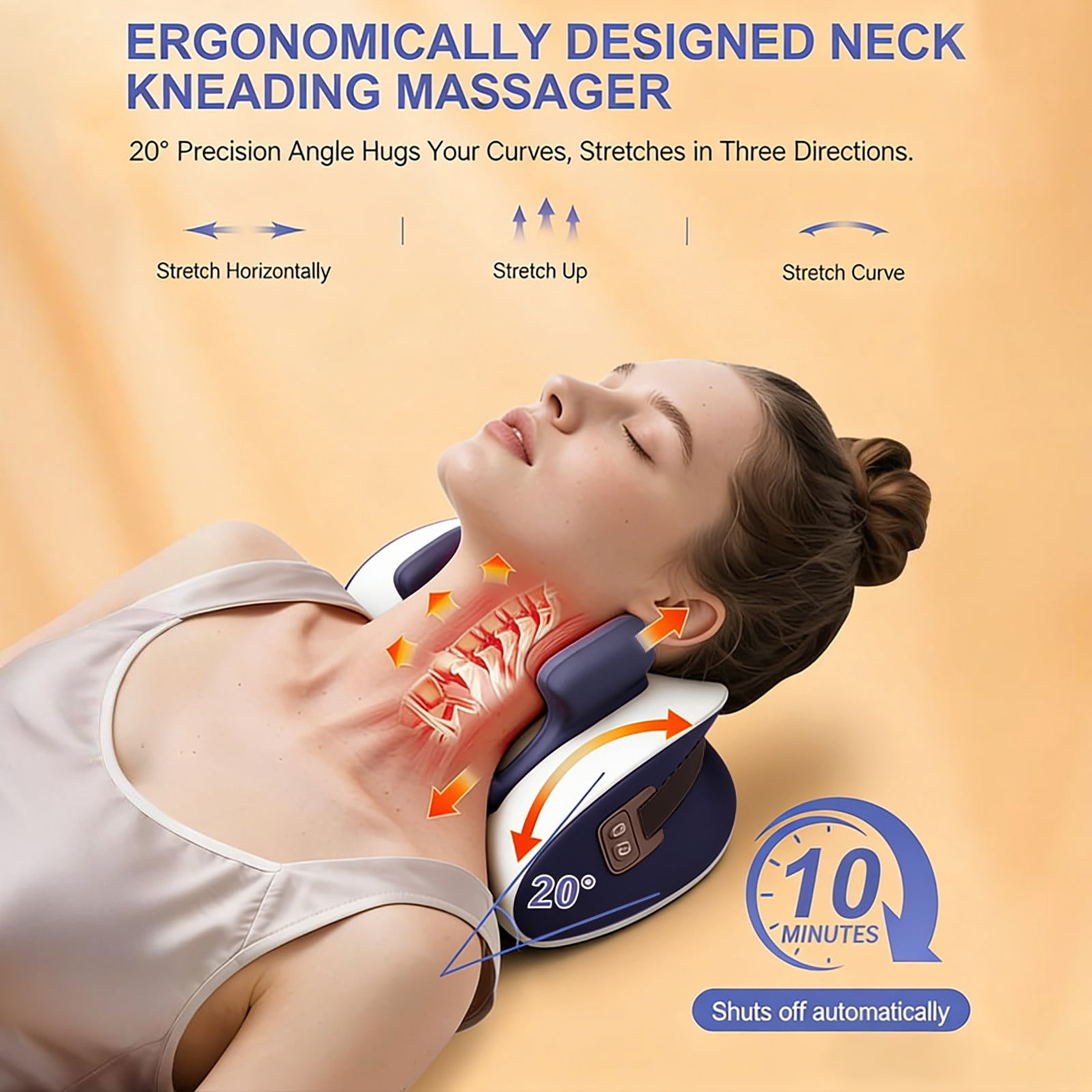 Electric Massage Pillow, Designed for Neck Massage with Red Light Heating Function, Relieves Neck Pain and Headache (1PC, B)