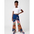 thumbnail image 4 of 7-8Y Girls Colored Flared Pants Digital Print Trousers Slim-Fit Wide Leg Flare for Spring Summer Autumn, 4 of 6