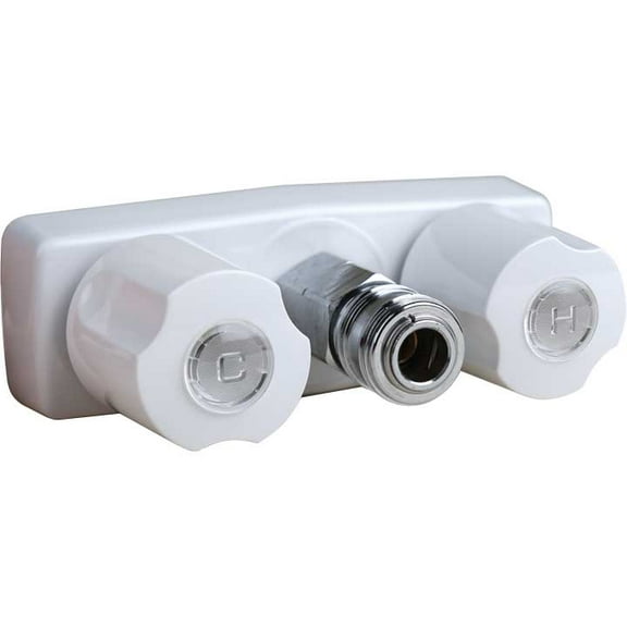 Valterra PF213246 Plastic Two-Handle 3-3/8" Faucet with Quick Connect - White