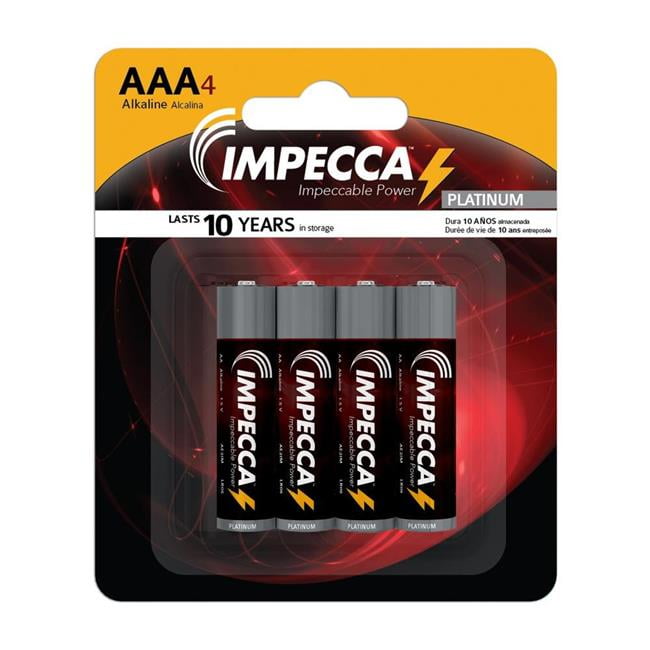 Impecca AE3IM-4B Alkaline AAA LR-03-4B Platinum Batteries - Pack of 4