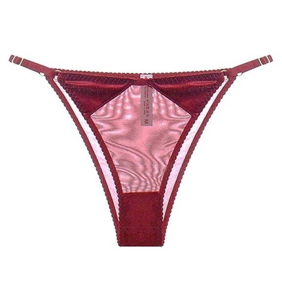 Levmjia Women Thong Underwear Hip Lifting Low Rise Panties Thin Mesh Lace Seamless Solid Color Comfortable Daily Wear Sleep Breathable Special Occasion
