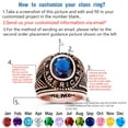 thumbnail image 3 of 925 Sterling Silver Class Rings Fully Personalized Class Rings for Women Cubic Zirconia Birthstone Rings Custom Rings Class Rings for Women High School Size 5-15 College Rings for Women, 3 of 10