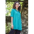 thumbnail image 2 of NOVICA Artisan Handmade Cotton Shirt Buttonup Gauze from Thailand Clothing Top Green Blouses ' Sea Green Pintucks', 2 of 7