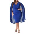 thumbnail image 4 of Agnes Orinda Plus Size Dress for Women V Neck Cape Sleeve Midi Bodycon Cocktail Dress, 4 of 5