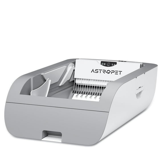 imerelez Smart Cat Litter Box – Wide Opening Auto-Clean Design for Large Cats (71-90lbs), ABS Material, WiFi/App Control, LED Display, Cream White