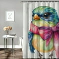 thumbnail image 2 of Patifu Colorful Birds Home Bathtubs Bathroom Shower Curtain Set with Hooks 100% Polyester Fiber Waterproof Shower Curtain Rings 36"x72, 2 of 7