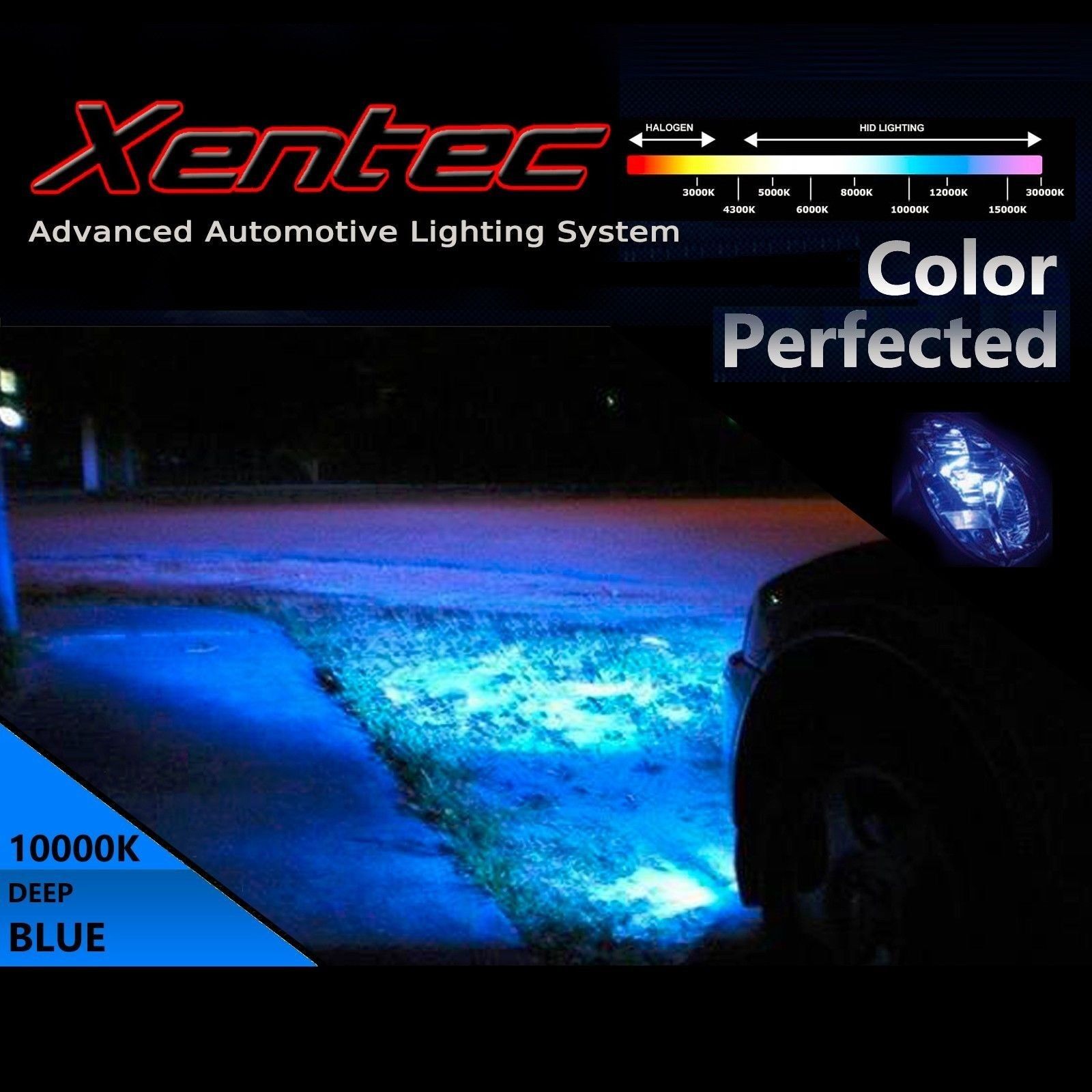 Xentec 10000K Xenon HID Kit for Jeep Wrangler 1994-2006 Fog Light H3 Super Slim Digital HID Conversion Lights - image 2 of 4