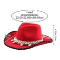 thumbnail image 4 of Hzzsbu Cow Hat for Women, Felt Western Hats With Macrame Beaded Band Jazz Top Hat Wide Brim Sun Hat Beach Vintage Retro Western Cow Hats for Wedding Party, 4 of 7