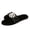 Black, variant on Iyufng Women's Winter Fluffy Fuzzy Open Toe Slippers Pearl Decor Soft Warm Plush Indoor House Slide Sandals