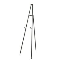 DecMode 24" x 70" Black Metal Tall Adjustable Floor 3 Tier Easel with Foldable Stand, 1-Piece