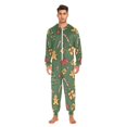 thumbnail image 3 of FORMRS Onesies Pajama for Adults Unisex Hoodie Winter Jumpsuit One Piece Sleepwear, Sizes S-2XL, Yellow Christmas Gingerbread, 3 of 7