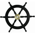 thumbnail image 3 of Wooden Nautical Ship Steering Wheel | Ships Wheel | Captains Boat Wheel | Wall Hanging Ornament | Perfect for Home Décor. (Black, 15 Inches), 3 of 5