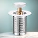 thumbnail image 3 of 1/2 Uds colador de fregadero escurridor de lavabo de baño de acero inoxidable para fregadero de cocina, 3 of 7