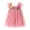 Pink, variant on Bmisegm Toddler Dress Holiday Flutter Sleeve Spaghetti Strap Dress Smocked Bodice 3D Flower Flowy Skirt Kids Dress 18-24 Months