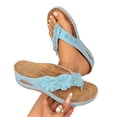 thumbnail image 3 of longantii Orthopedic Sandals with Arch Support Flip Flops for Women Flower Platform Wedge Sandals Soft Cushion Comfortable Dressy Slip on Thong Sandals Slippers for Summer Vacation Walking, 3 of 5