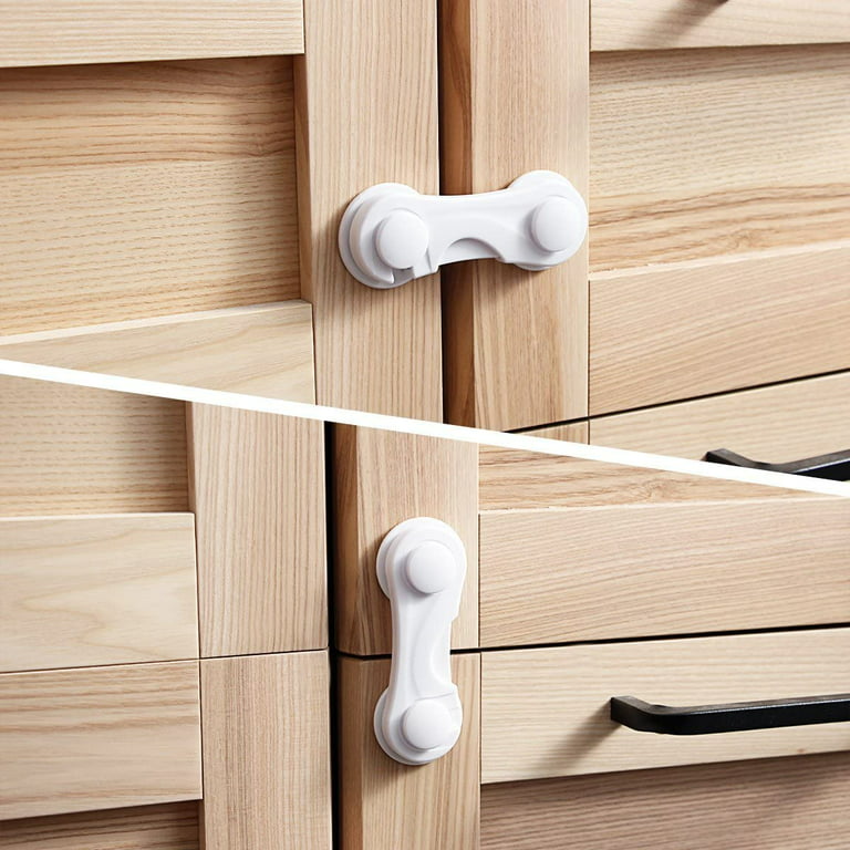 10Pcs Cabinet Locks Magnetic Drawer Cupboard Lock Kids Adhesive Proof  Cabinet Locks White 