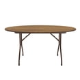 thumbnail image 2 of Correll Round Laminate Top Folding Table With Medium Oak Finish CF60TF-06, 2 of 4