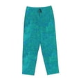thumbnail image 4 of Goofa Blue Green Glitter Printed Soft Pajama Pants for Women, Wide Leg Comfy Casual Lounge Yoga Pants-Large, 4 of 9