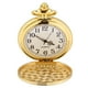thumbnail image 3 of Reloj de bolsillo clásico de cuarzo analógico liso con colgante y cadena dorada, 3 of 10