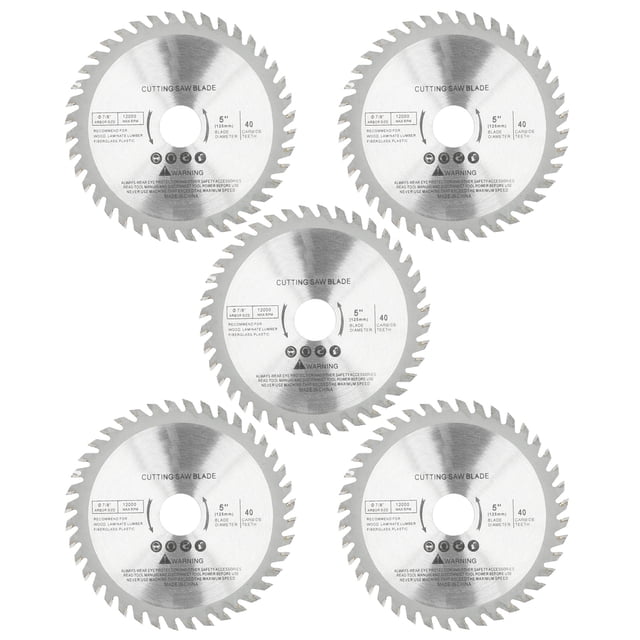 Cutting 5Pcs 4.9in Circular Blade 40Tooth Cutting Disc Carbide Tipped Woodworking Cutter Saw Wed 40 Teeth