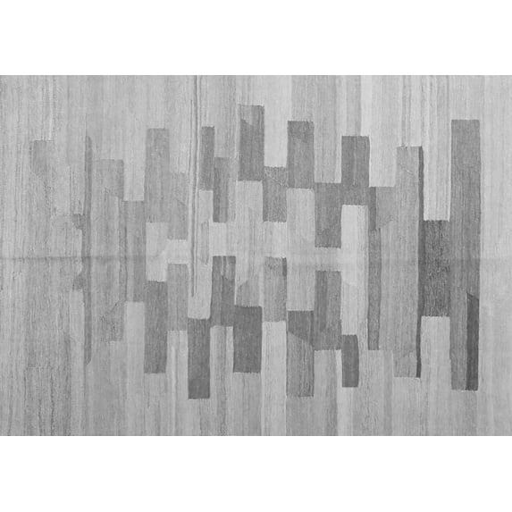 Ahgly Company Indoor Rectangle Abstract Gray Contemporary Area Rugs, 7' x 9'