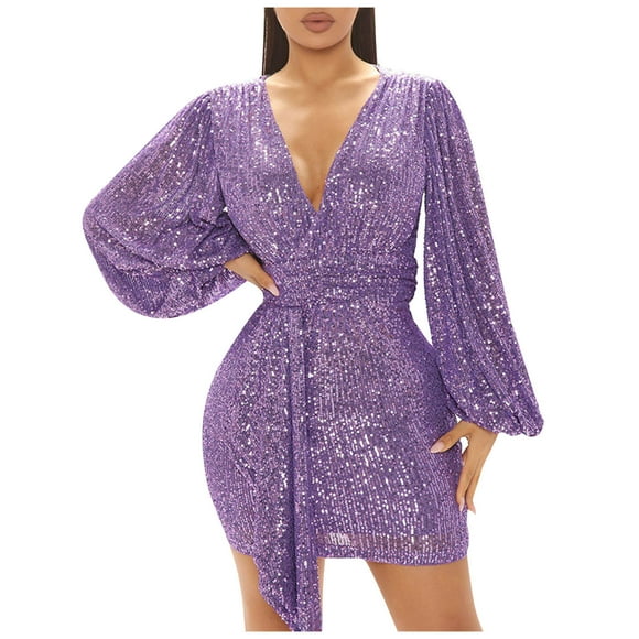 Gspmoly Dresses for Women Plus Size, Womens Spring and Summer V-Neck Solid Cotton and Linen Casual Pocket Long Sleeved Dress Sundresses for Women Deals