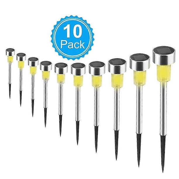 Paquete de 10 luces solares con estaca para jardín, impermeables, para decoración de patios y jardines.