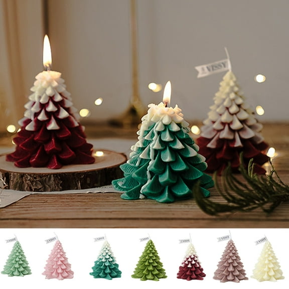 Christmas Scented Candles Gift, Christmas Tree Shaped Aromatherapy Candle, Novelty Candles Soy Wax Candle for Housewarming Christmas Gift Party Decoration