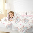 thumbnail image 4 of Homewish Cartoon Unicorn Bedding Comforter Set 2pcs for Preppy Child,Kawaii Rainbow Twin Comforter Sets Microfiber,Chic Floral Flowers Breathable Bedding Set,Breathable Home Decor,Reversible, 4 of 8